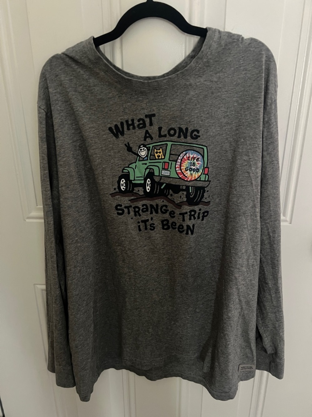Life Is Good Mens Long Sleeve Strange Trip It's Been Grateful Dead GD Jeep XXL